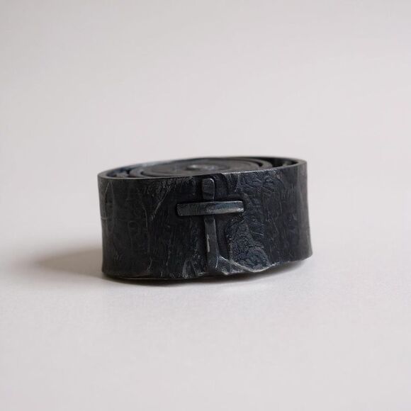Other - Handmade Wide-Band Rustic  Cross Ring – Artisan Textured Design – Size 9.5–10